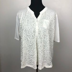NWT Shannon Ford New York White Lace Top 3X